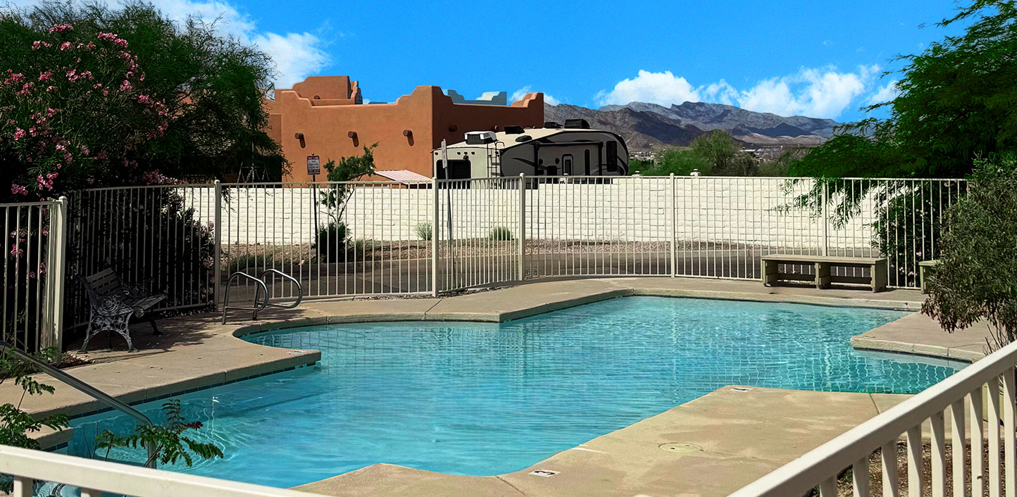 This image displays swimming pool photo of Las Casas de Quartzsite Apartments